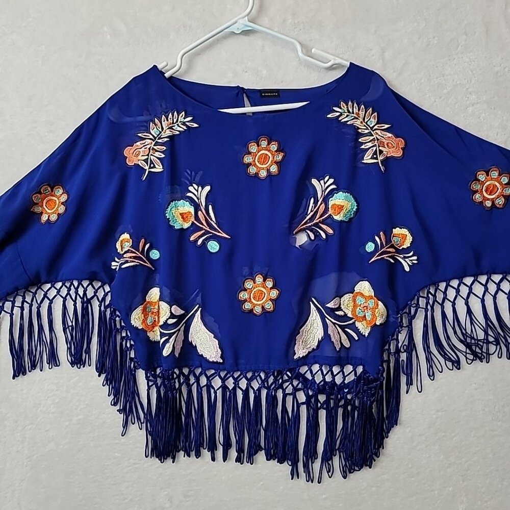 Zingara Women's Size 1 Floral Embroidered Blouse Tassels For Parts! Read